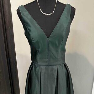 Dress Satin High-Low Ball Gown Emerald Size M